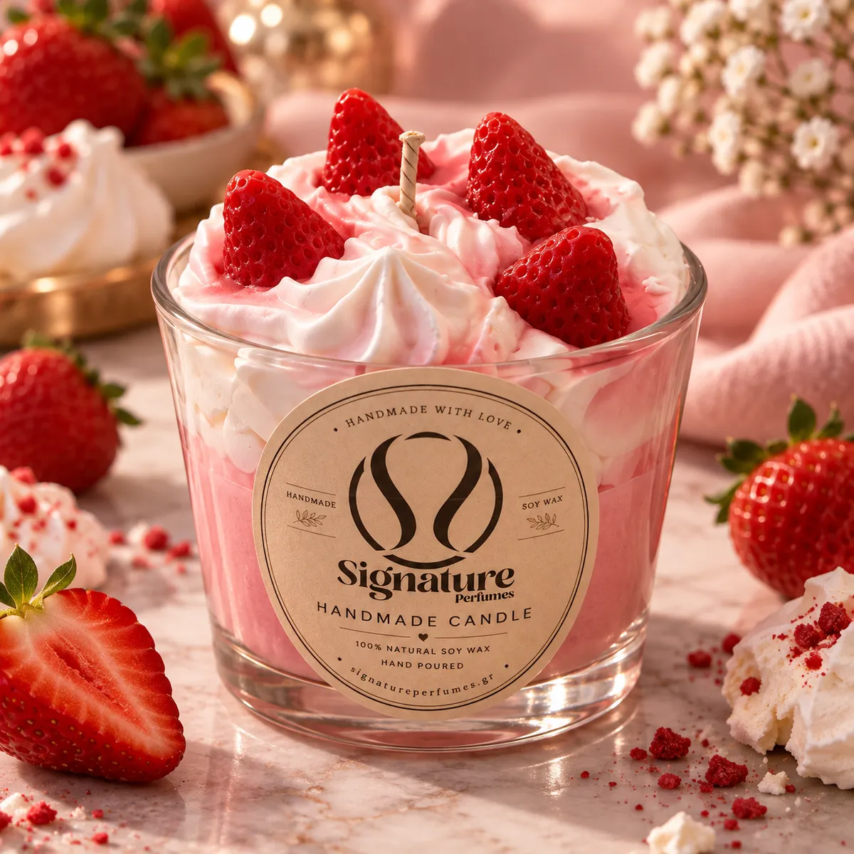 STRAWDERRY PAVLOVA - candle Strawberry Pavlova - Image 1